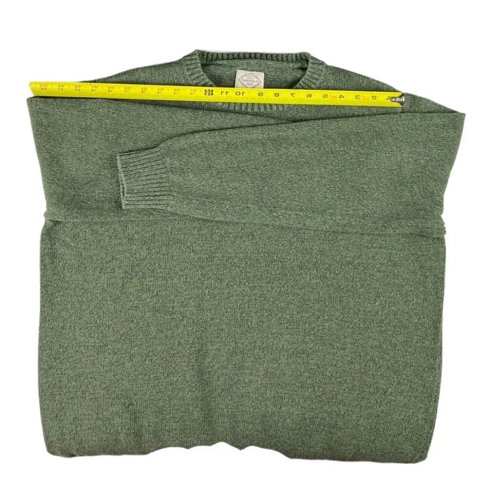 St. John’s Bay Pullover Sweater Crewneck Green Marled Cotton Size XL Fisherman - Picture 3 of 10